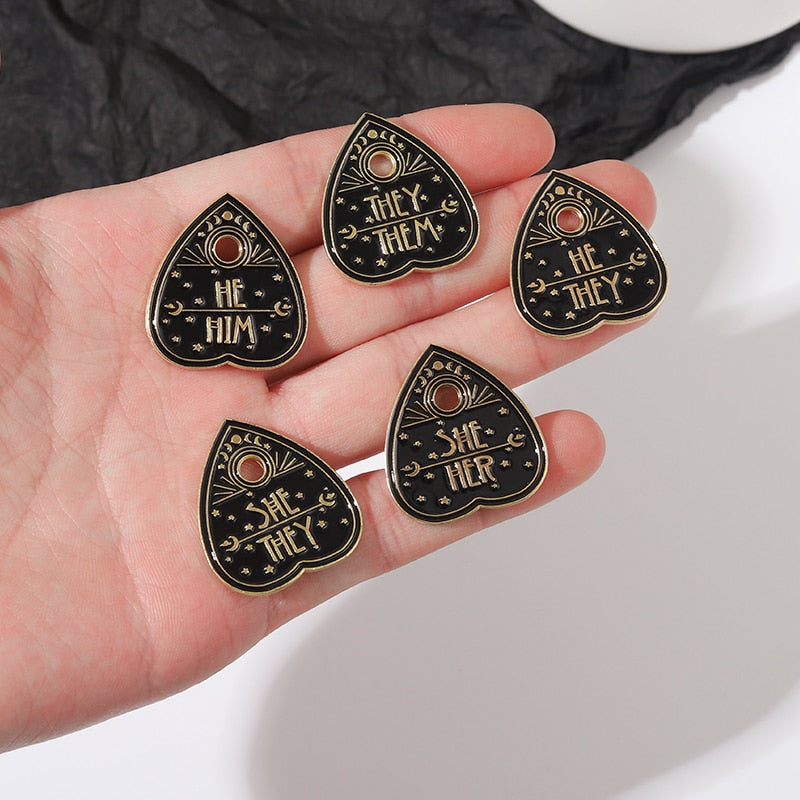 Antique Black Pronoun Pins