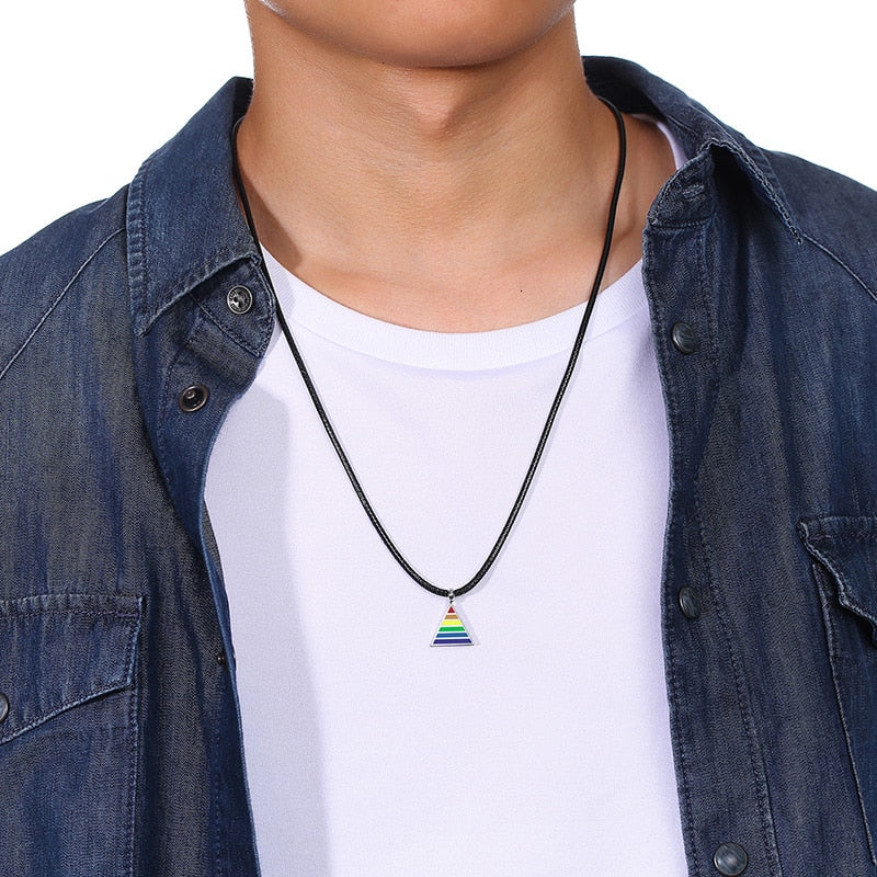 Rainbow Tri-pendant Necklace
