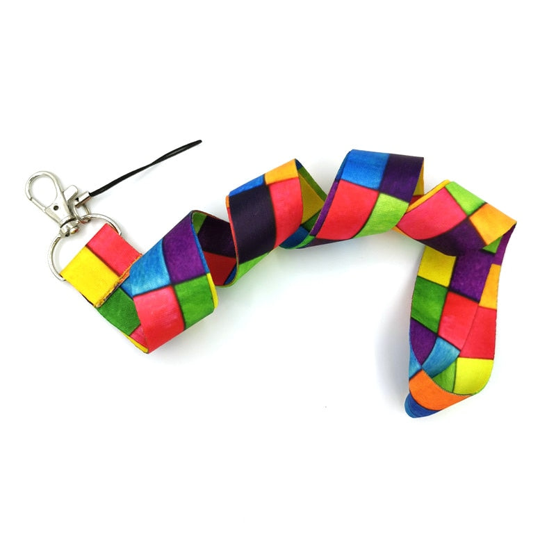 Rainbow Lattice Lanyard
