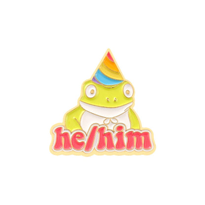 Friendly Frogs Pronoun Pins