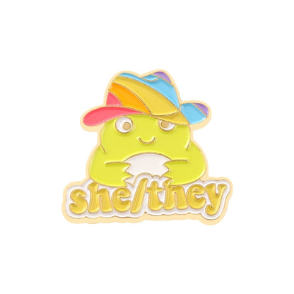 Friendly Frogs Pronoun Pins