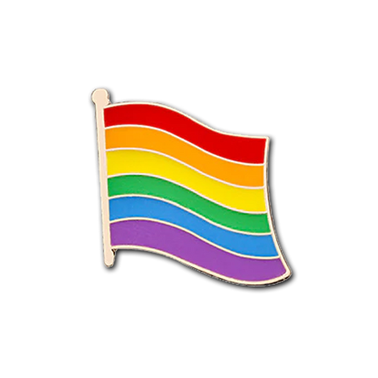 Gay Pride Flying Rainbow Flag Pin